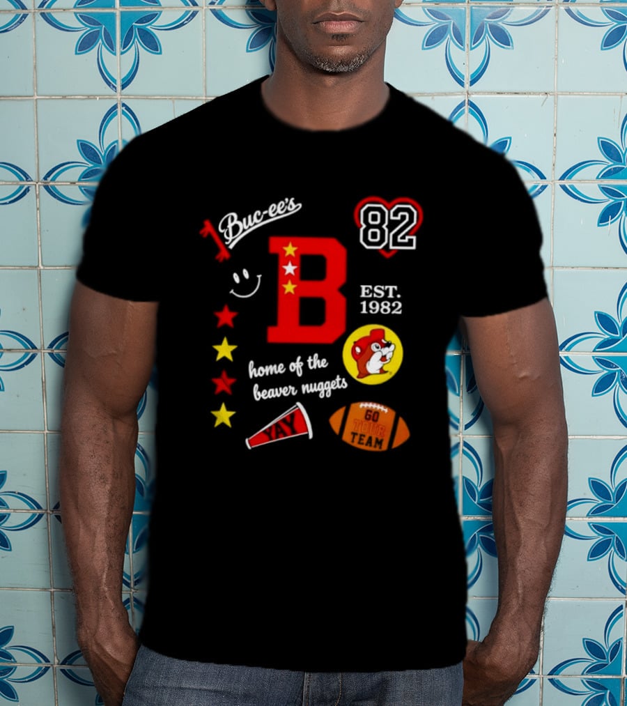 Buc Ee's 82 Est 1982 Home Of The Beaver Nuggets Football Tour T-Shirt