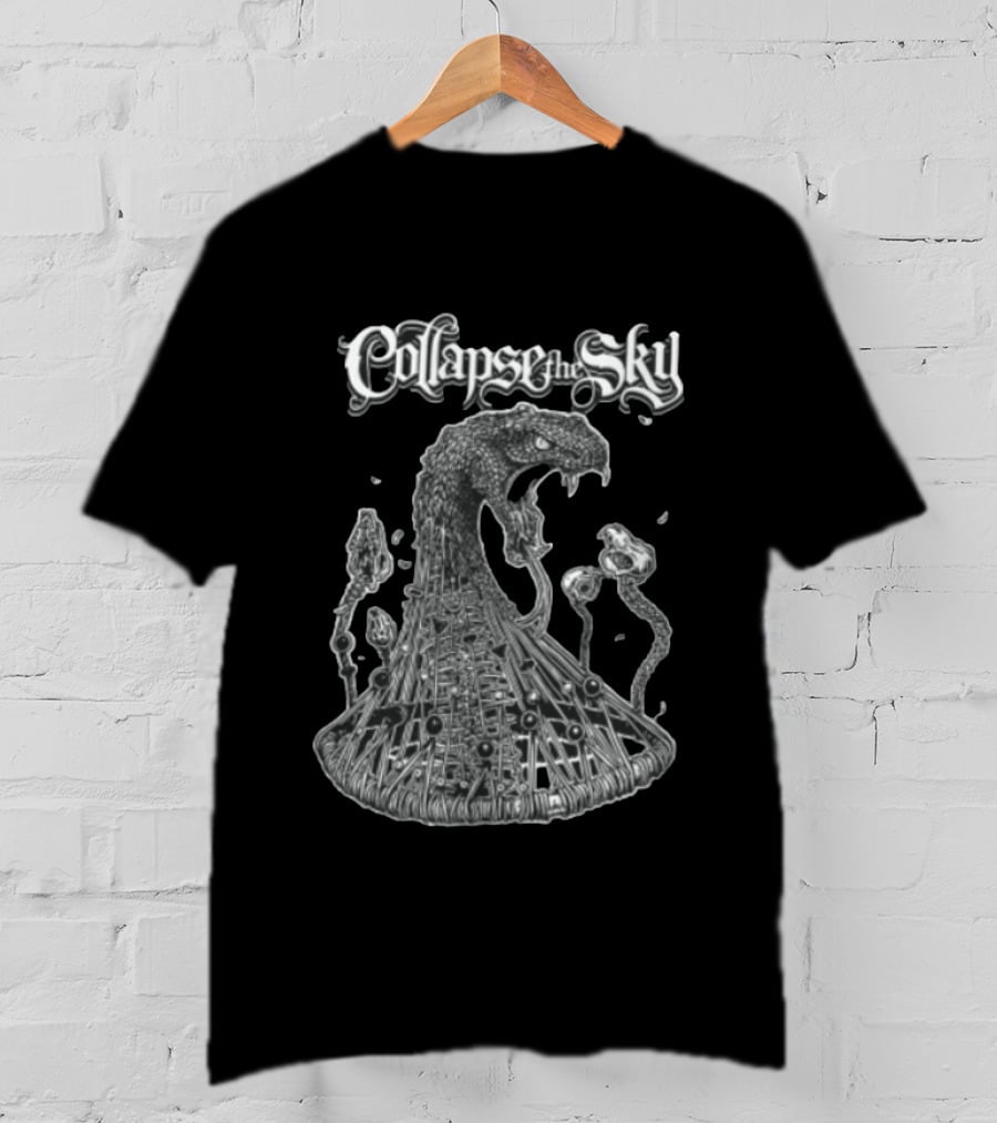 Collapse The Sky Monstrous Serpent Cage Skulls Line T-Shirt