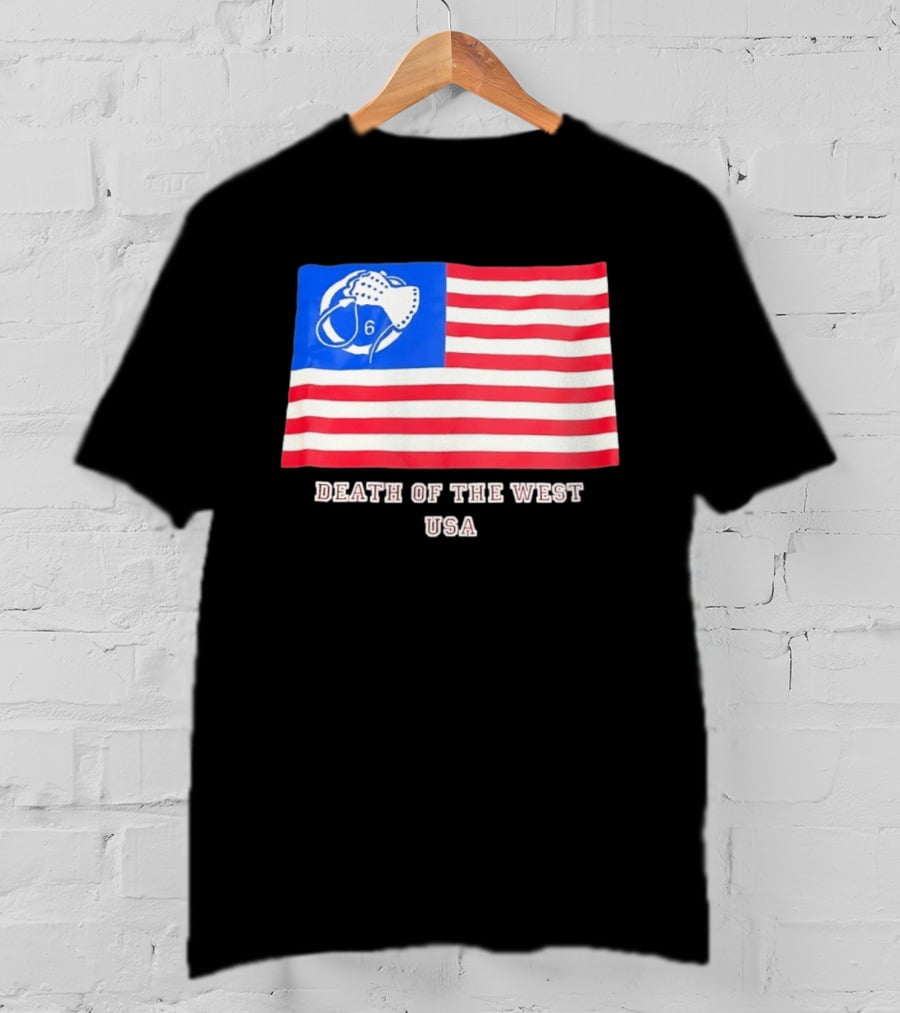 Death Of The West USA Flag Hockey Mask And Crossbones 6 T-Shirt