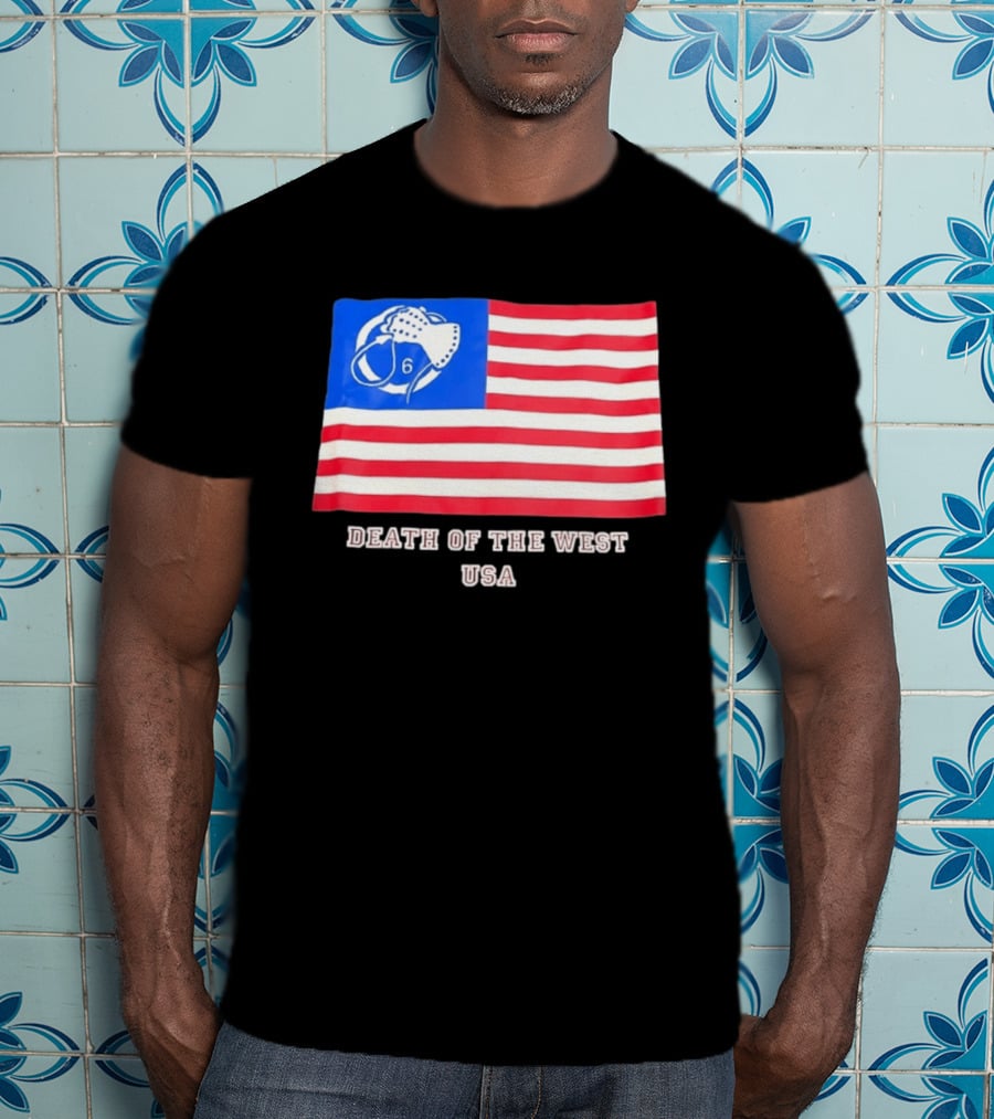 Death Of The West USA Flag Hockey Mask And Crossbones 6 T-Shirt