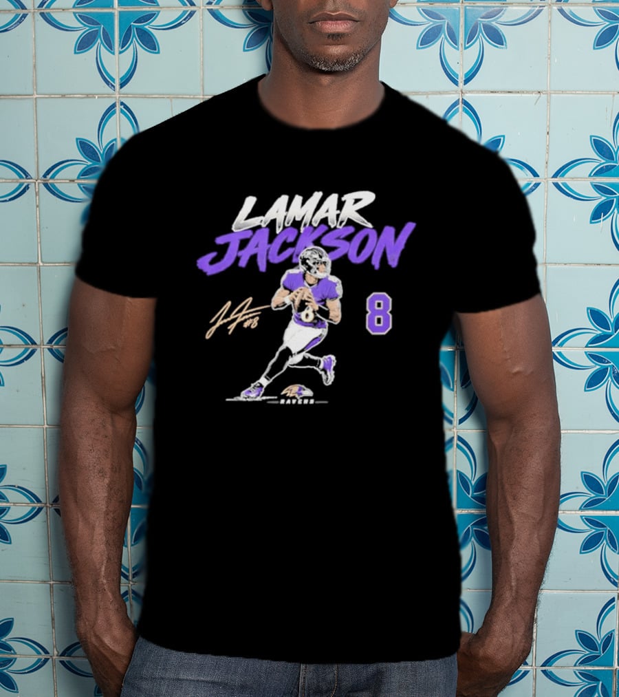 Lamar Jackson 8 Baltimore Ravens Football 2026 T-Shirt