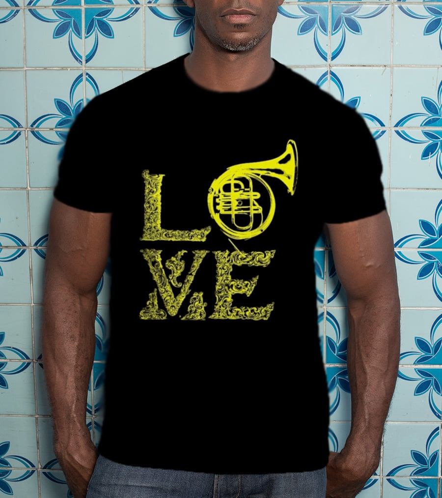 Love French Horn Music Orchestra Musician T-Shirt