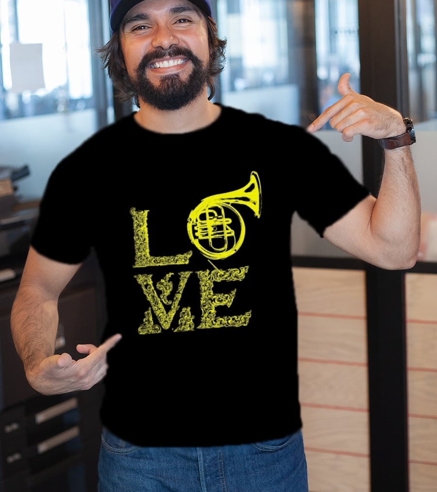 Love French Horn Music Orchestra Musician T-Shirt