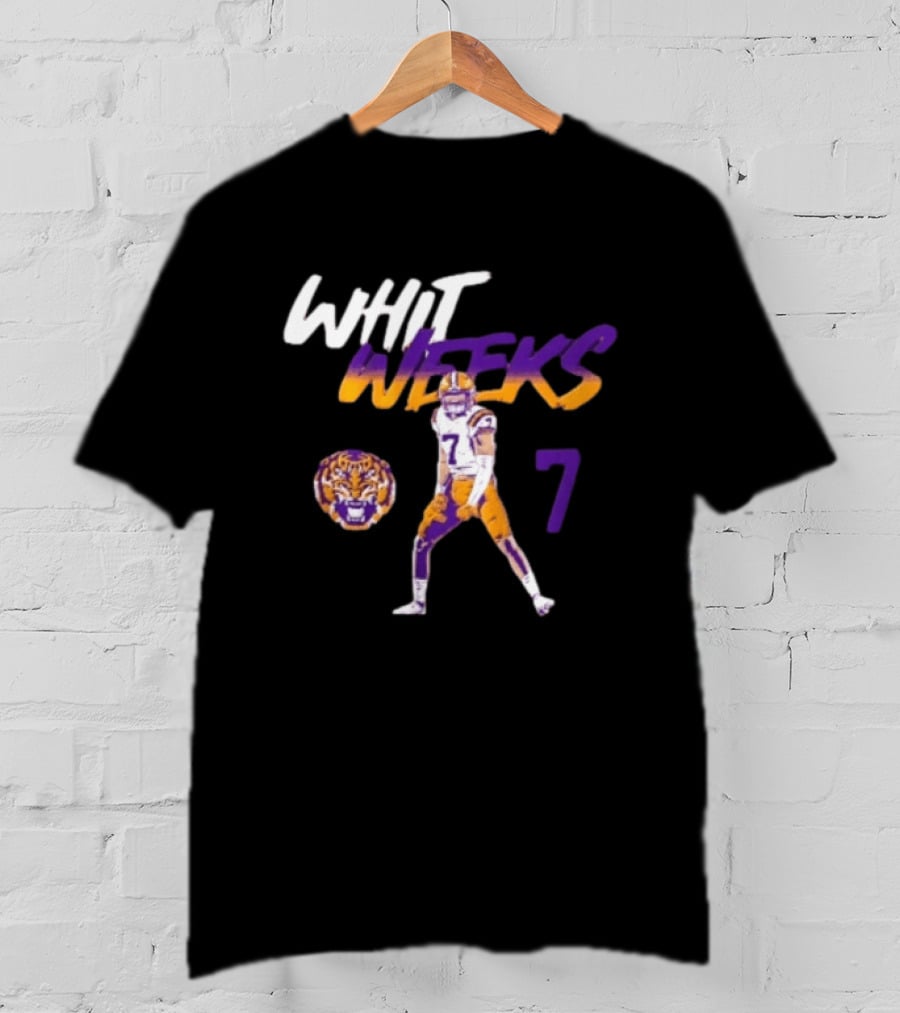 LSU Tigers Football Whit Weeks 7 Player Pose Tiger T-Shirt