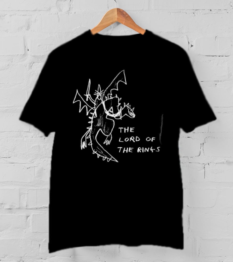 The Lord Of The Rings Dragon Fantasy Tolkien Drawing T-Shirt