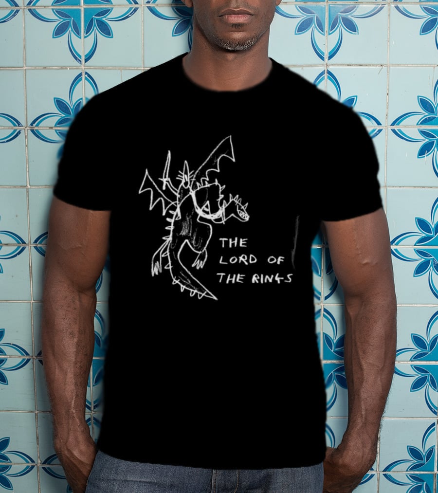 The Lord Of The Rings Dragon Fantasy Tolkien Drawing T-Shirt