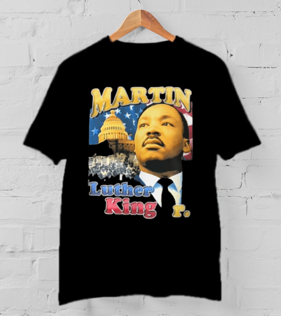 Martin Luther King Jr US Capitol American Flag Civil Rights March T-Shirt