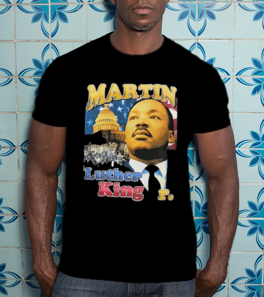 Martin Luther King Jr US Capitol American Flag Civil Rights March T-Shirt