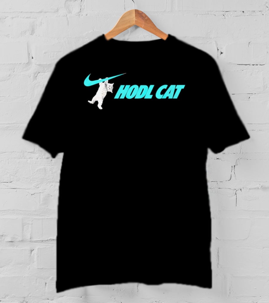 Hodl Cat Crypto Bitcoin Investing Kitten With Iconic Swoosh T-Shirt