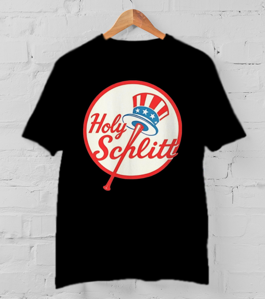 Holy Schlitt Uncle Sam Hat Patriotic Baseball T-Shirt