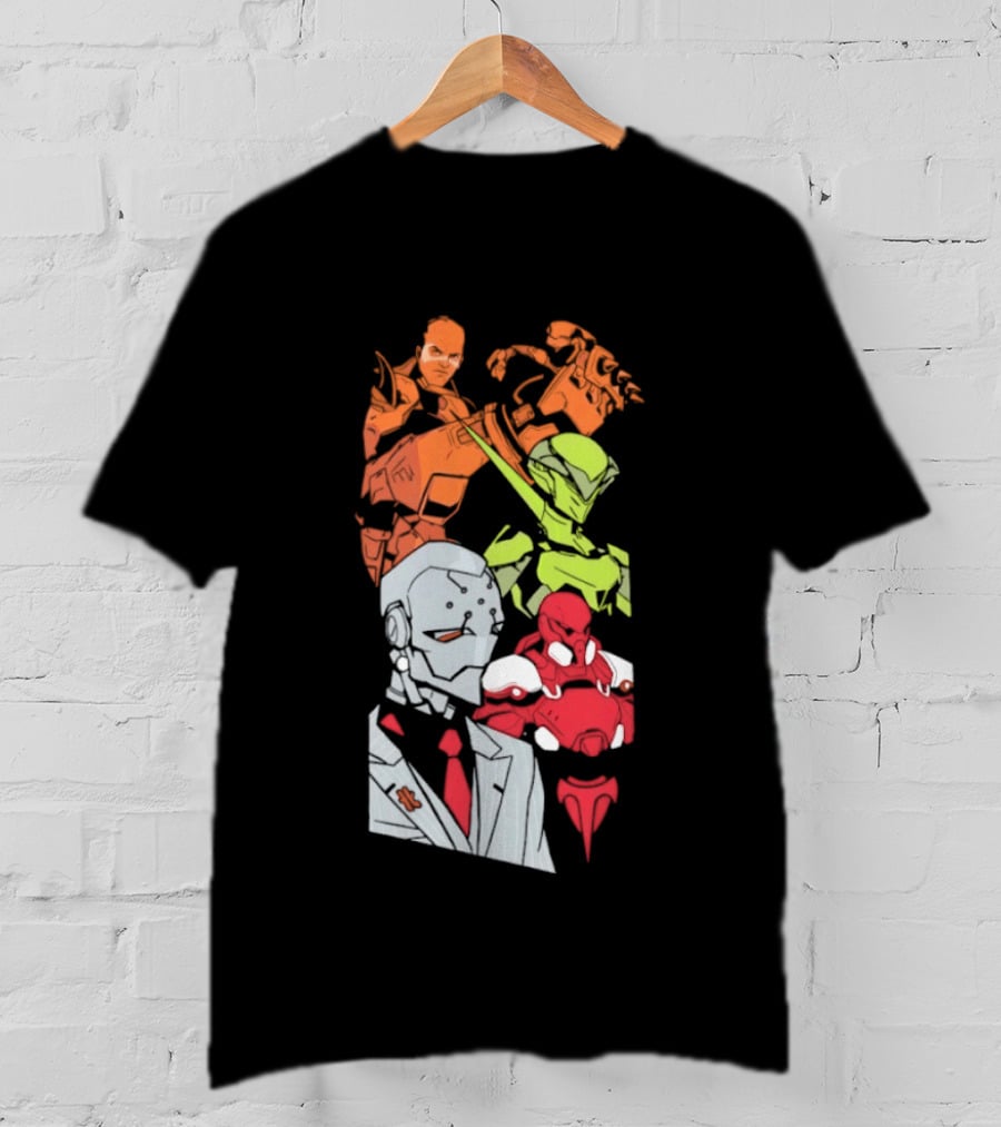 Over Characters Group Sigma Genji Reinhardt Colorful T-Shirt