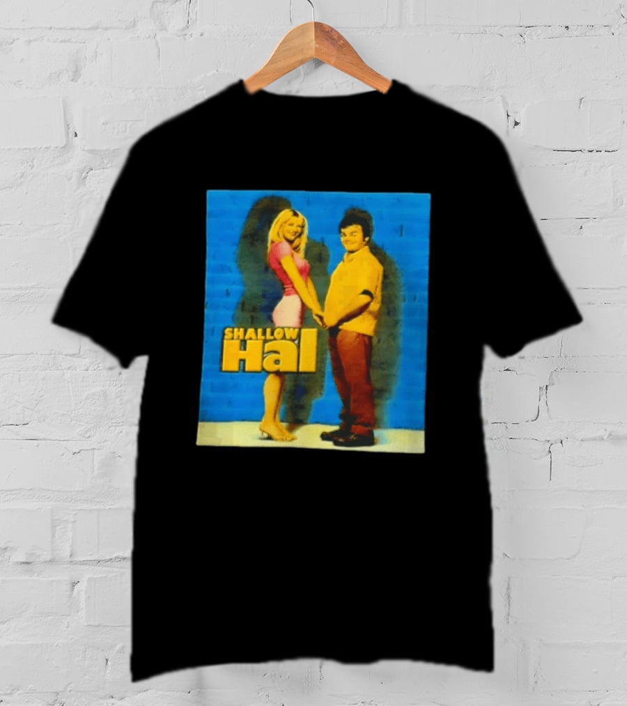 Shallow Hal Jack Black Gwyneth Paltrow Movie Blue Brick Wall T-Shirt