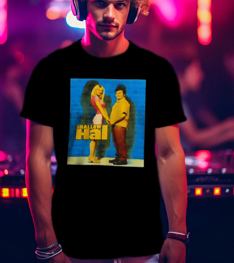 Shallow Hal Jack Black Gwyneth Paltrow Movie Blue Brick Wall T-Shirt