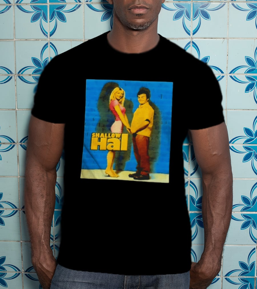 Shallow Hal Jack Black Gwyneth Paltrow Movie Blue Brick Wall T-Shirt