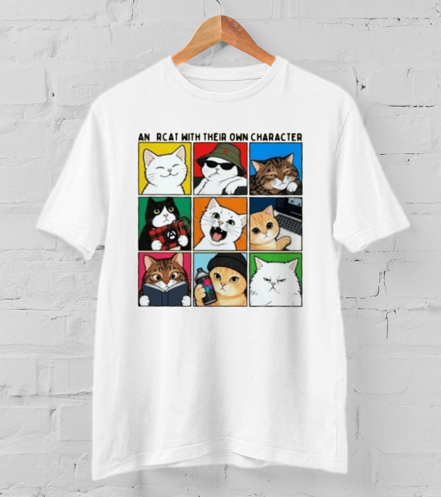 AN RCAT WITH THEIR OWN CHARACTER Cat Collage T-Shirt