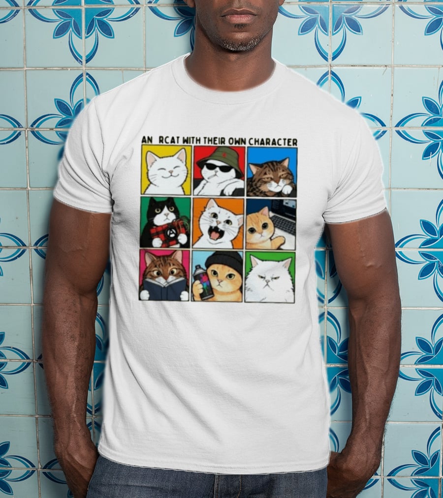 AN RCAT WITH THEIR OWN CHARACTER Cat Collage T-Shirt