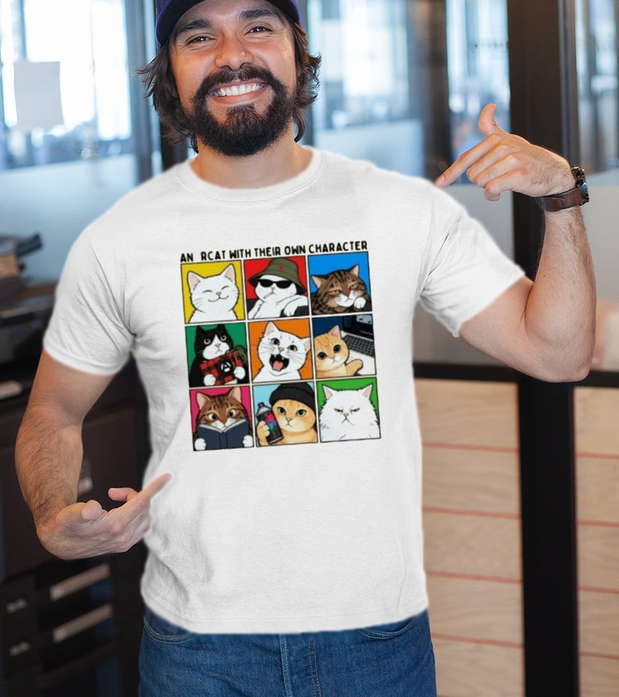 AN RCAT WITH THEIR OWN CHARACTER Cat Collage T-Shirt