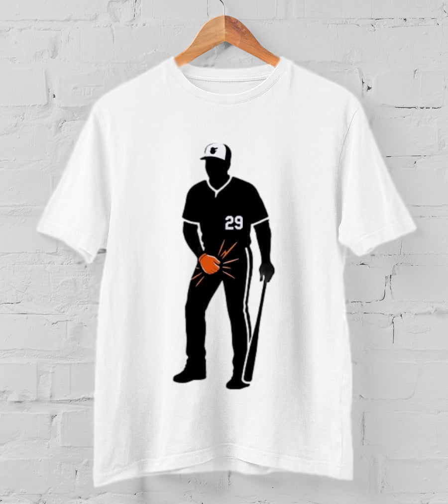 Baltimore Orioles 29 Baseball Player Jersey Black And Orange Glove T-Shirt