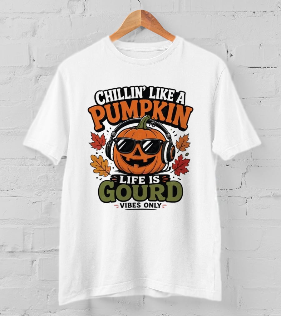 Chillin' Like A Pumpkin Life Is Gourd Vibes Only T-Shirt