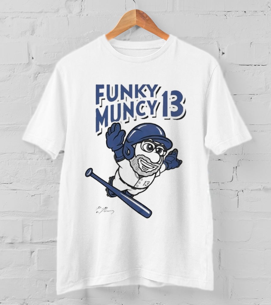 Funky Muncy 13 Max Los Angeles Dodgers Cartoon Baseball T-Shirt