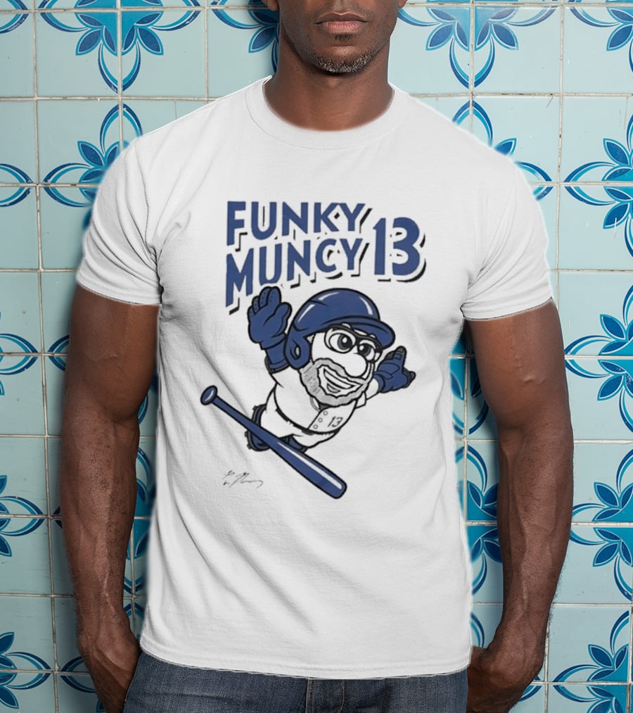 Funky Muncy 13 Max Los Angeles Dodgers Cartoon Baseball T-Shirt