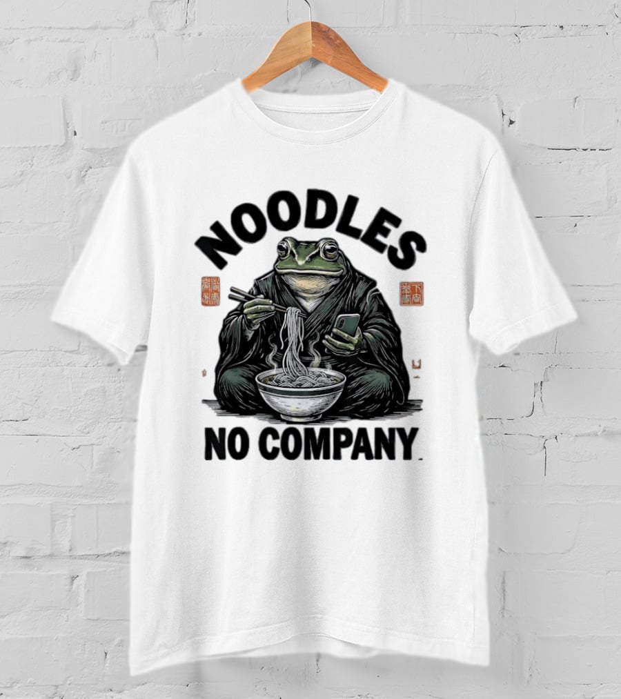 Noodles No Company Frog Eating Ramen Japanese T-Shirt