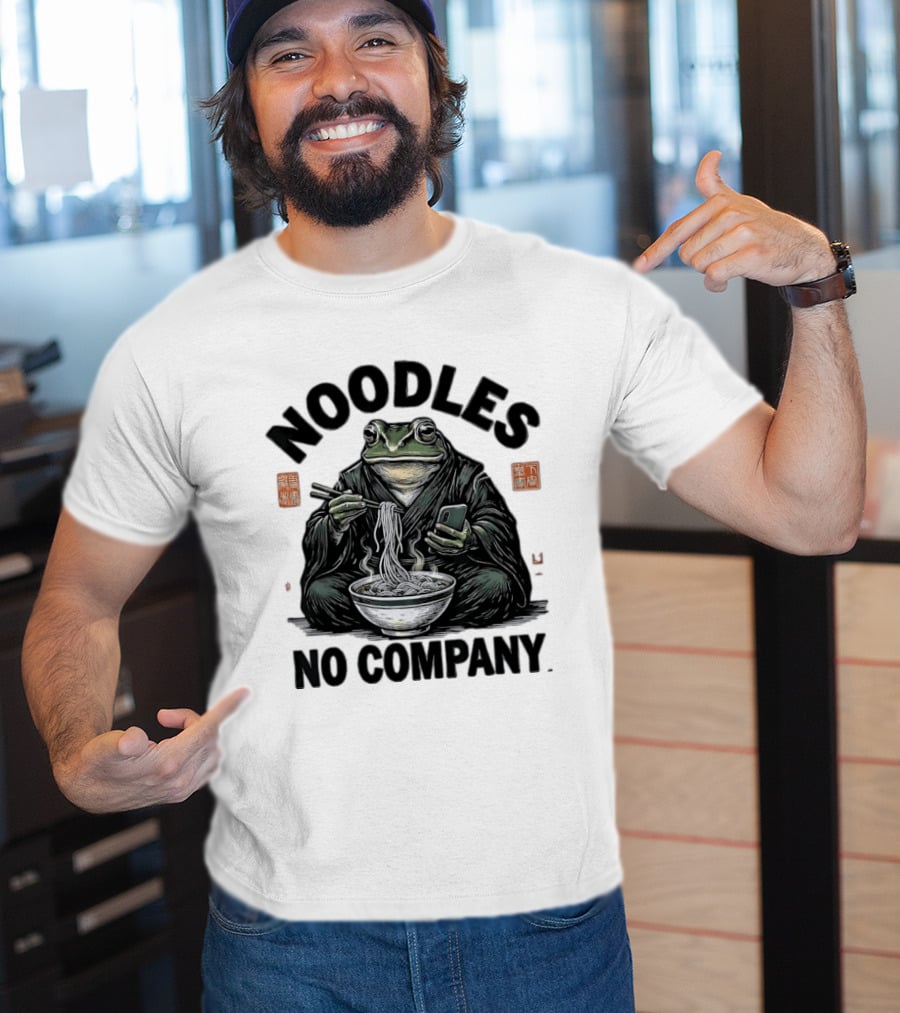 Noodles No Company Frog Eating Ramen Japanese T-Shirt