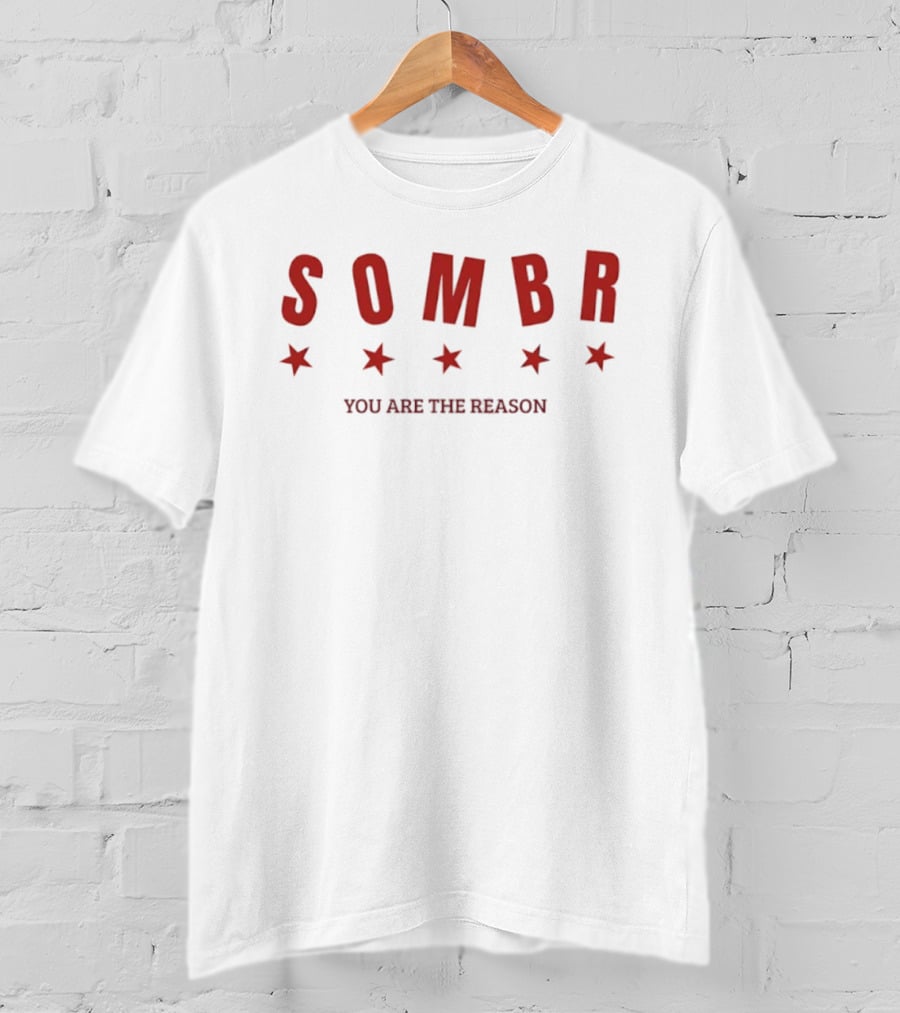 SOMBR Red Stars You Are The Reason Minimalist T-Shirt