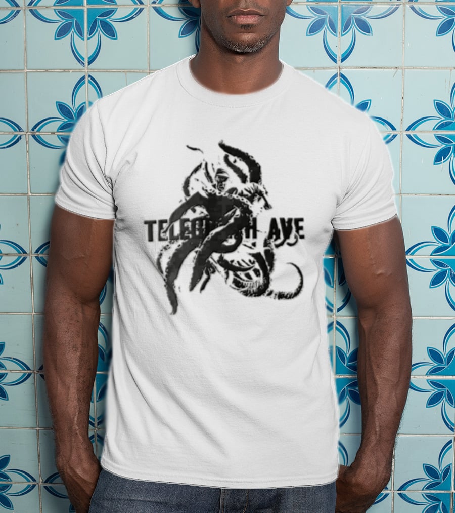 Telegraph Ave Giant Octopus Attacking Sailor Halftone T-Shirt