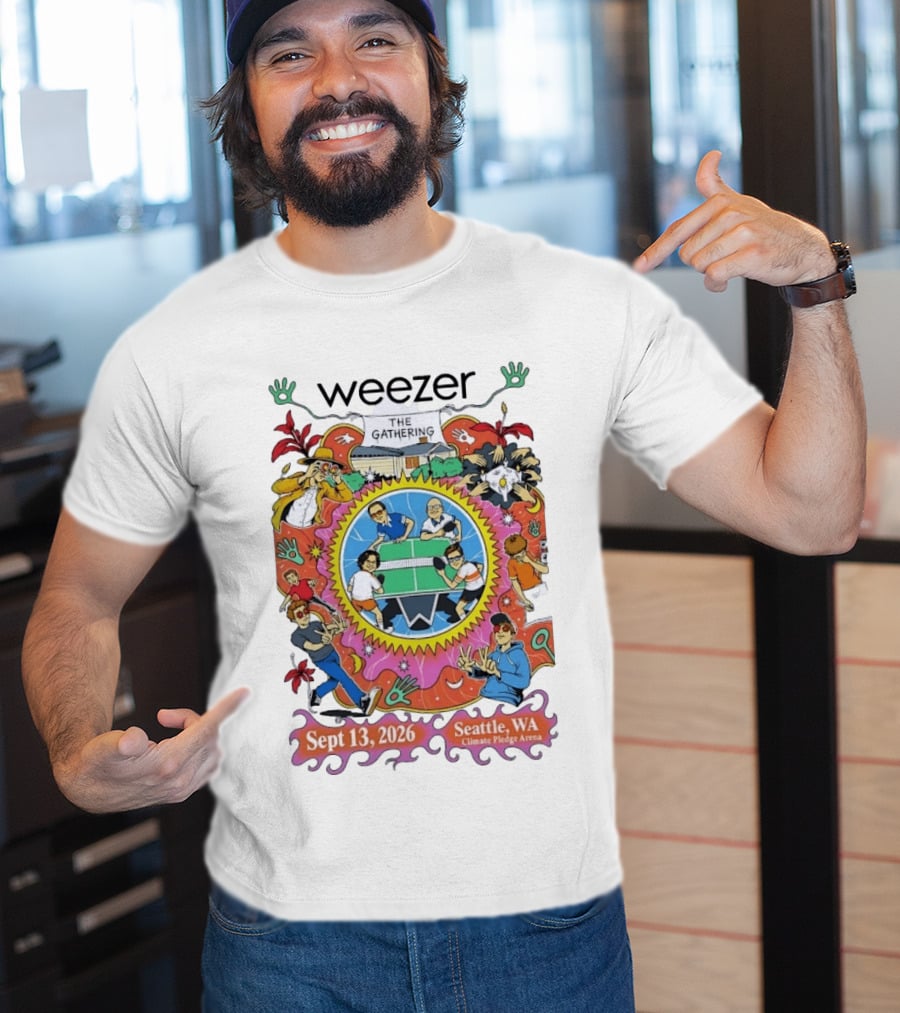 Weezer The Gathering Sept 13 2026 Seattle Climate Pledge Arena Event Collaboration T-Shirt