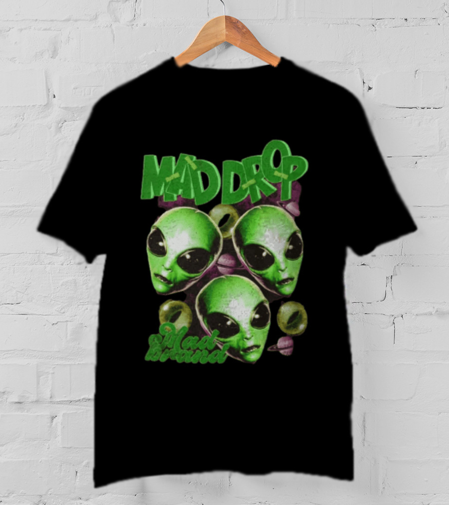 Mad Drop Aliens Space Planets Mad Brand T-Shirt