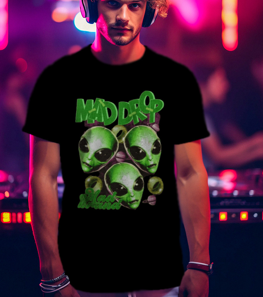 Mad Drop Aliens Space Planets Mad Brand T-Shirt