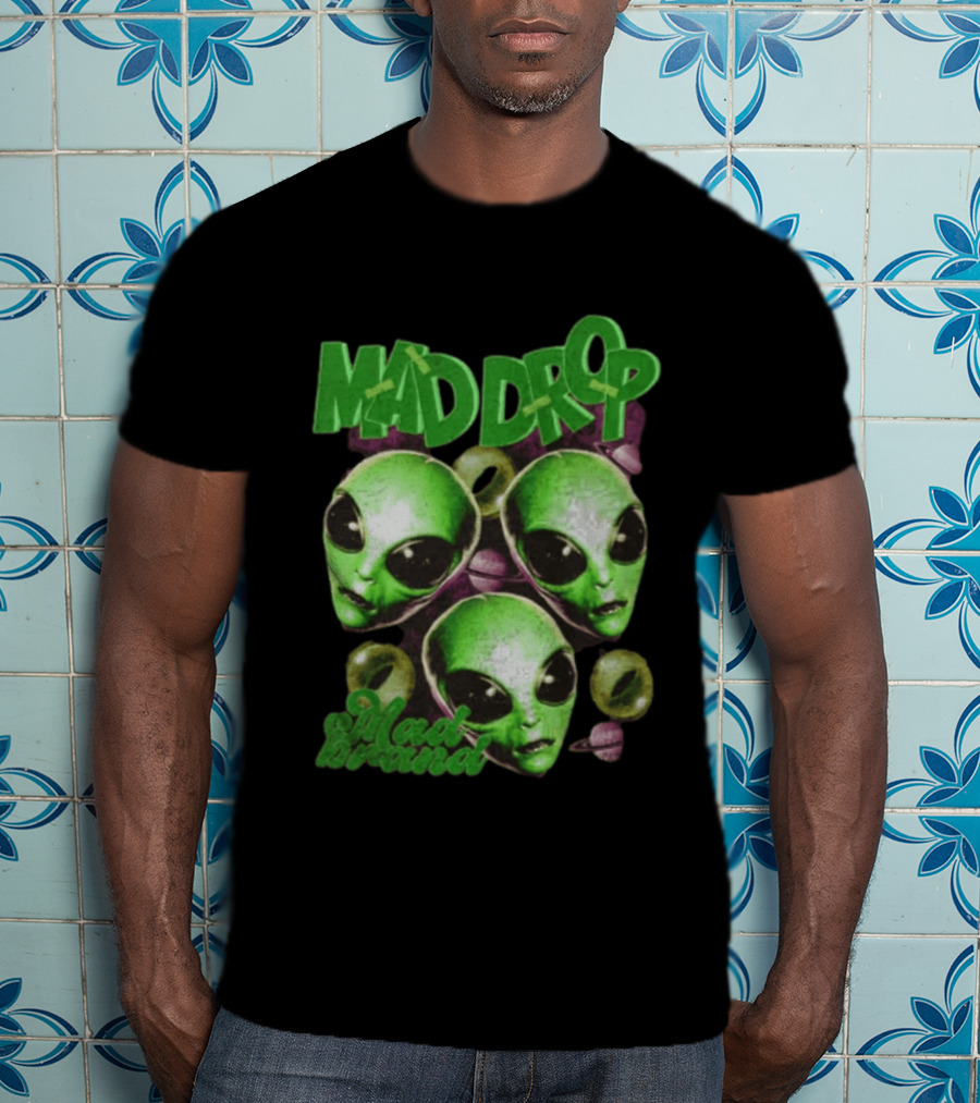 Mad Drop Aliens Space Planets Mad Brand T-Shirt