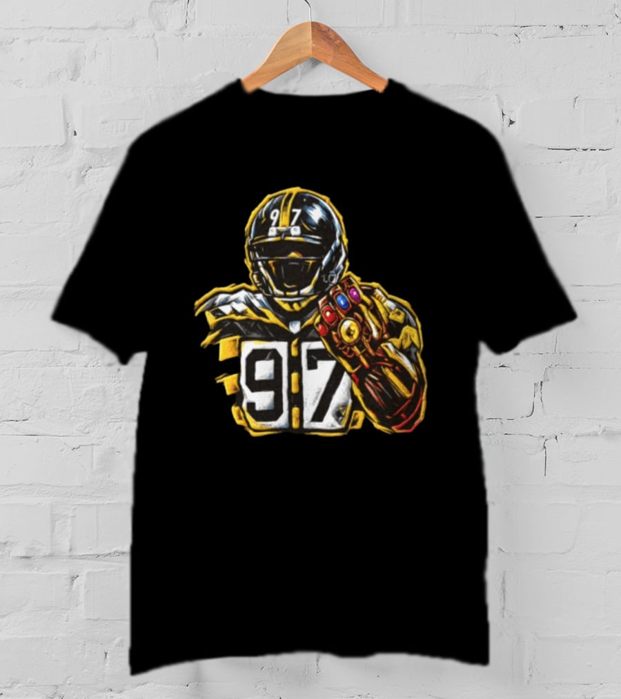 Cameron Heyward 97 Pittsburgh Steelers Infinity Gauntlet Marvel Football T-Shirt