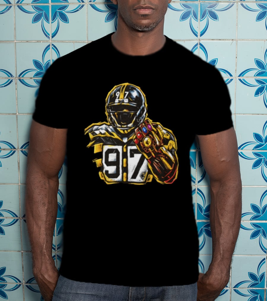 Cameron Heyward 97 Pittsburgh Steelers Infinity Gauntlet Marvel Football T-Shirt