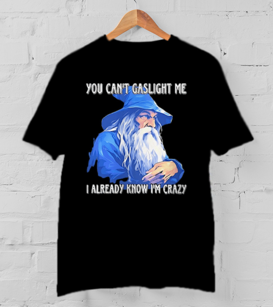 You Can't Gaslight Me I Already Know I'm Crazy Wizard Robe And Hat T-Shirt