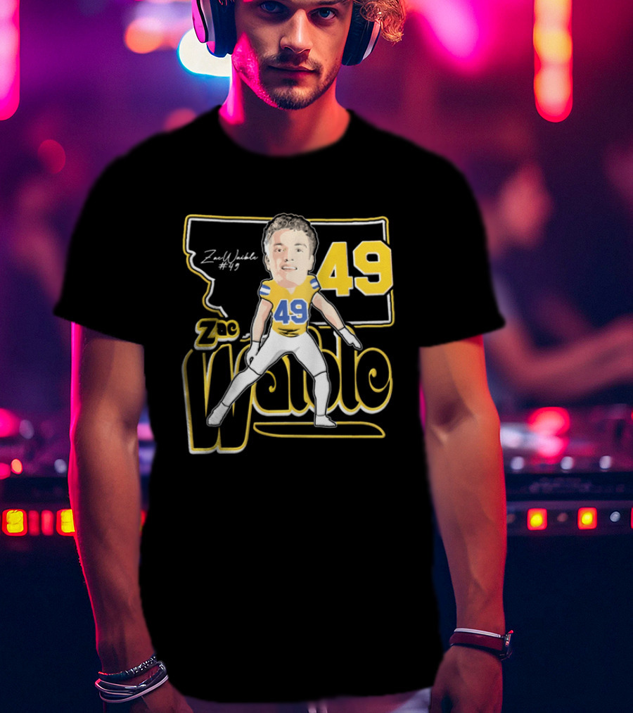 Zac Waible 49 Montana State Bobcats Football Caricature T-Shirt