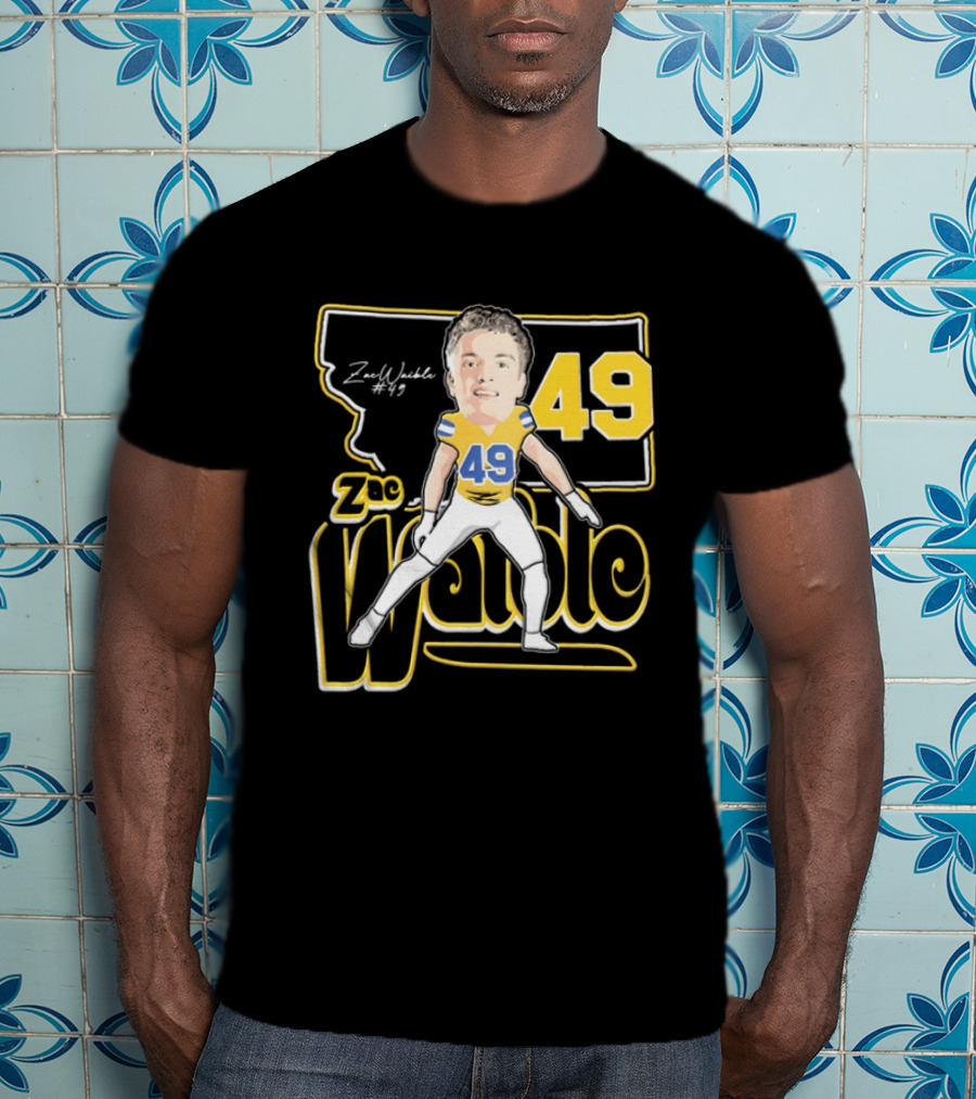 Zac Waible 49 Montana State Bobcats Football Caricature T-Shirt