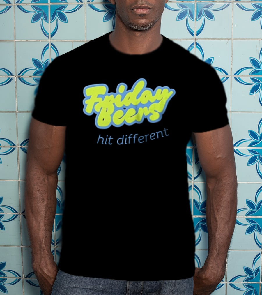 Friday Beers Hit Different Neon T-Shirt