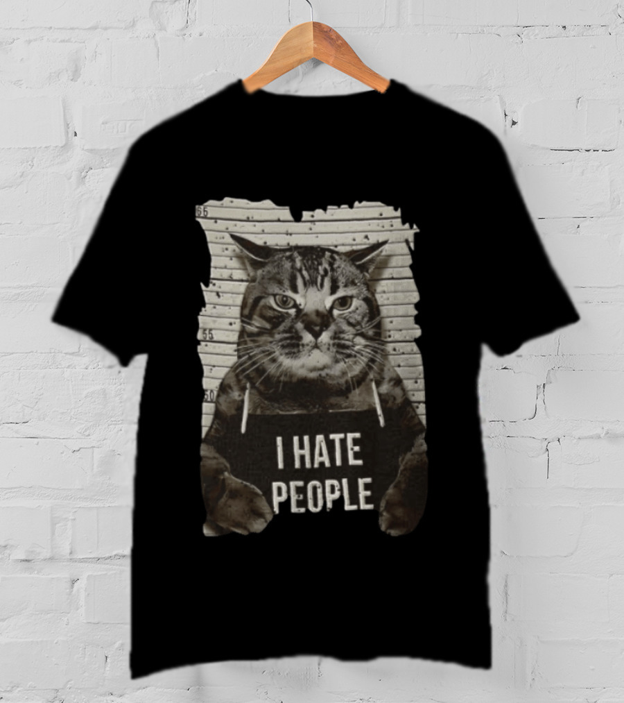 Grumpy Cat Shot I Hate People Funny Cat Meme T-Shirt