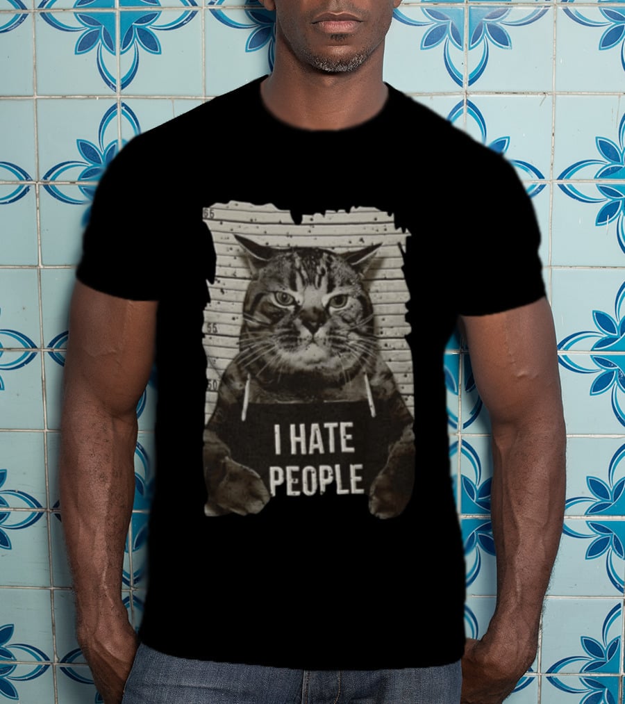 Grumpy Cat Shot I Hate People Funny Cat Meme T-Shirt