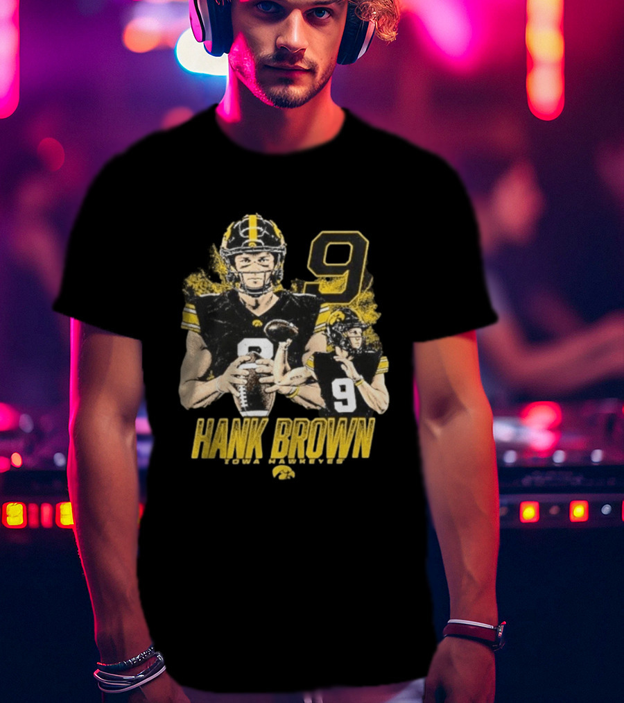 Hank Brown Iowa Hawkeyes Number 9 Football Player T-Shirt