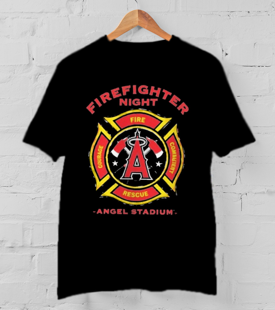 Los Angeles Angels Firefighter Night Angel Stadium Courage Commitment 2026 T-Shirt