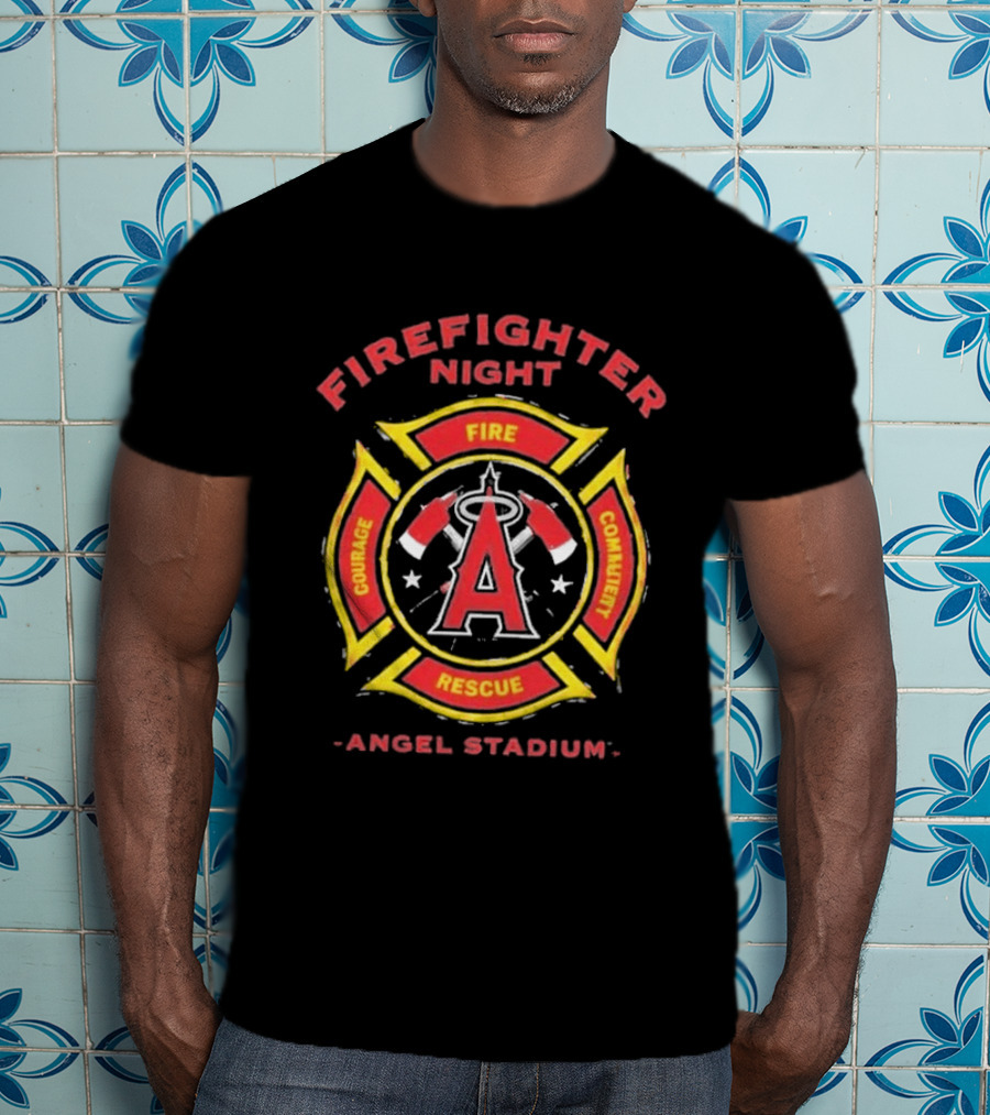 Los Angeles Angels Firefighter Night Angel Stadium Courage Commitment 2026 T-Shirt