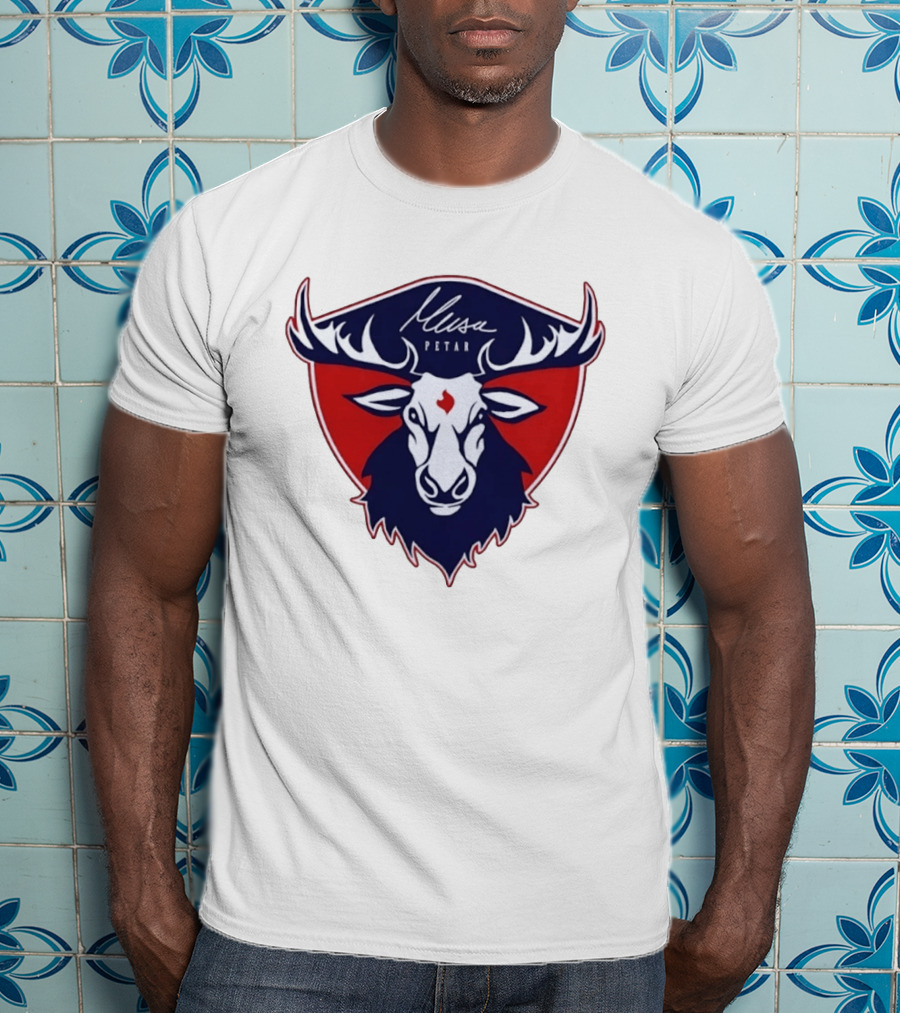 Musa Petar Moose Shield Animal Crest T-Shirt