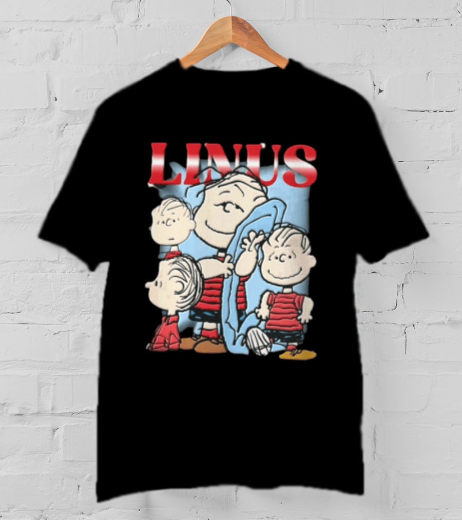 Peanuts Linus Holding Blue Blanket Bootleg Sparkle 2020 Collage T-Shirt