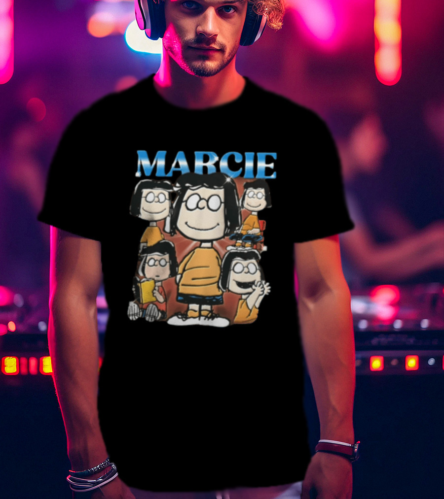 Peanuts Marcie Sparkle Cartoon Collage Bootleg T-Shirt