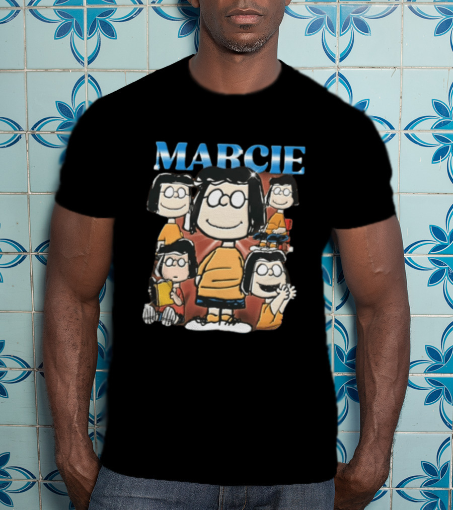 Peanuts Marcie Sparkle Cartoon Collage Bootleg T-Shirt