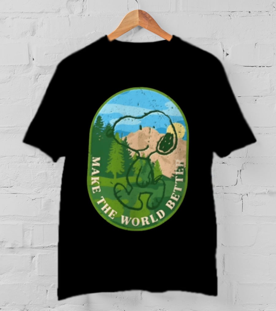 Snoopy Make The World Better Mountain Forest Retro Peanuts T-Shirt