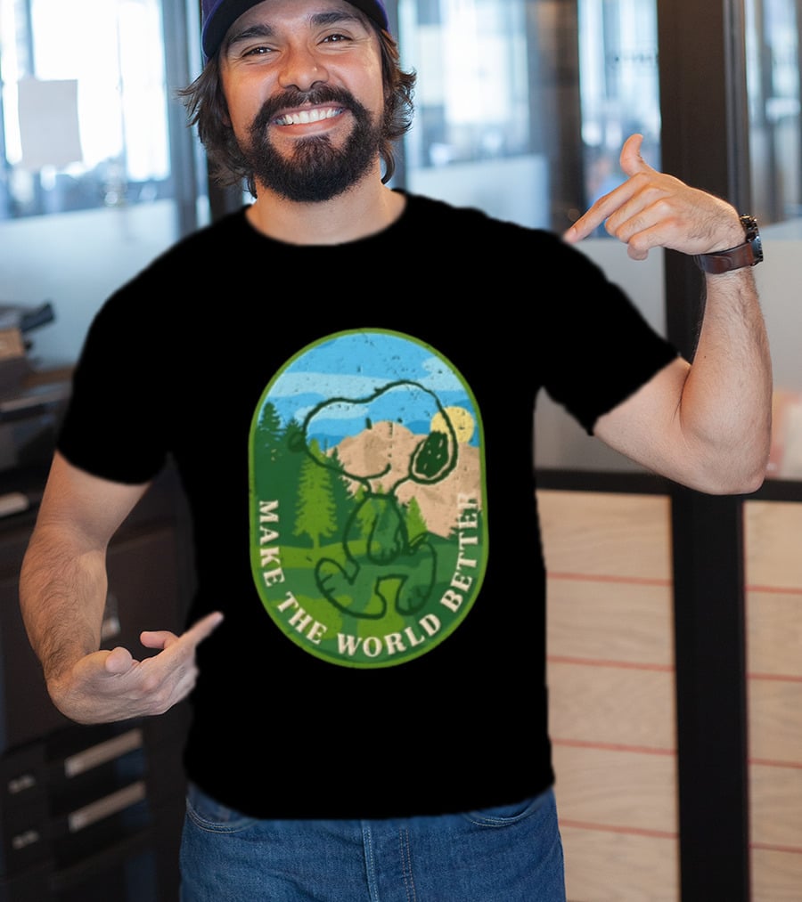 Snoopy Make The World Better Mountain Forest Retro Peanuts T-Shirt